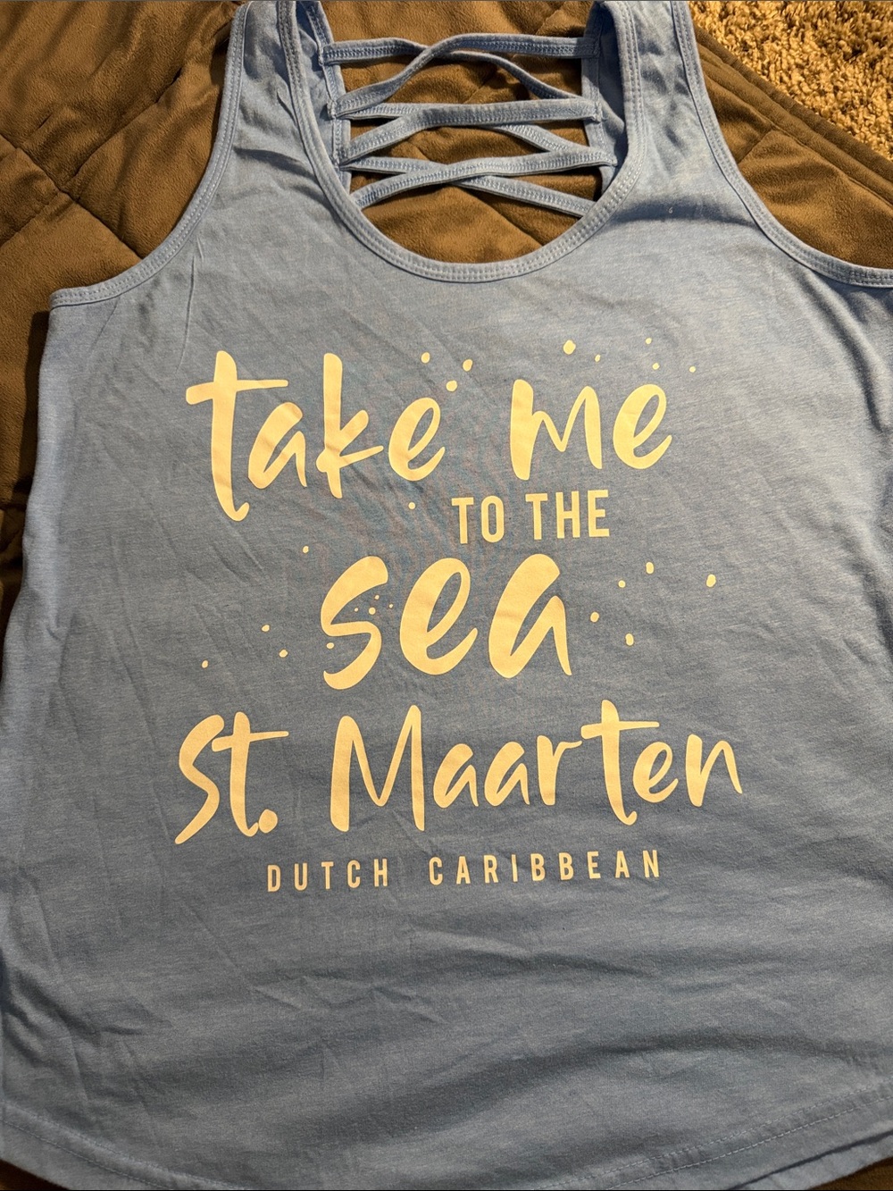 Light Blue 'Take Me to the Sea St. Maarten' Women’s Tank Top